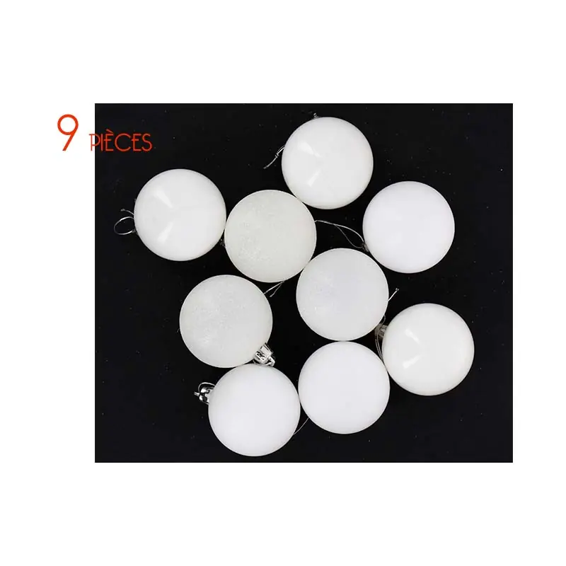 Bolas de Navidad blancas 9 pcs Ø6cm