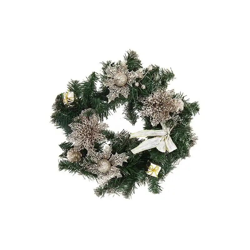 Corona de navidad Porte de 40 cm de champán