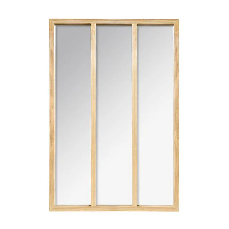 Espejo de pared de madera rectangular 3 columnas H116 cm