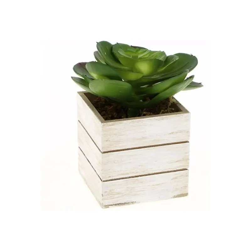 Planta artificial en maceta de madera H.12cm