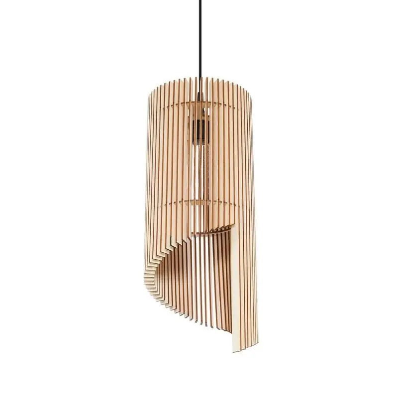 Diseño de suspensión de madera geométrica para bulbo E27