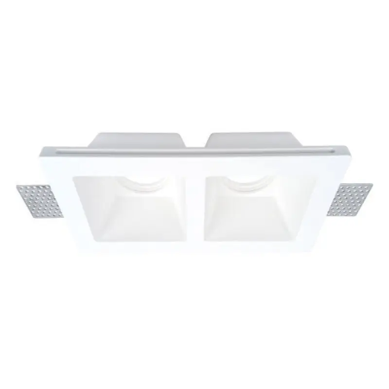Foco de Soporte Doble GU10 LED Carré Blanc 215x118mm