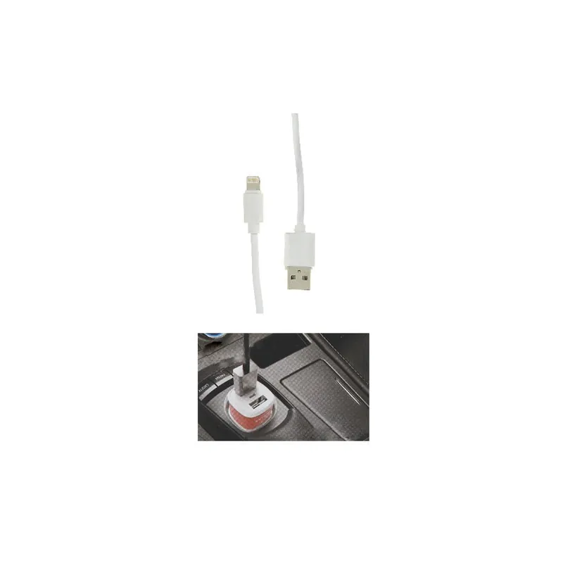 Carregador de isqueiro 2 USB 2.4a + portas de cabo