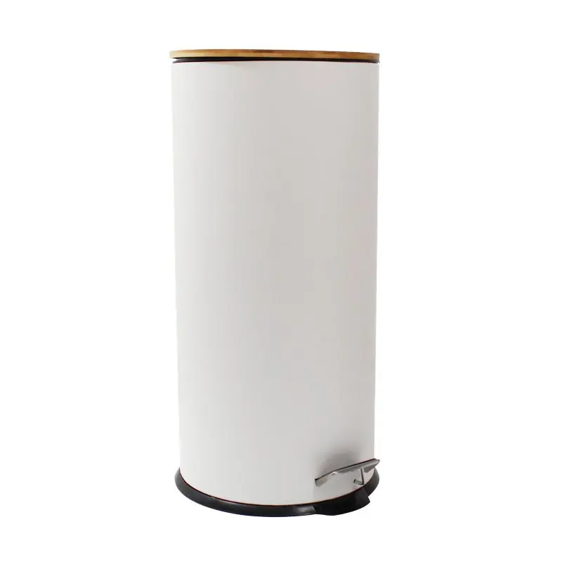Lixo de madeira de pedal oval de 30l