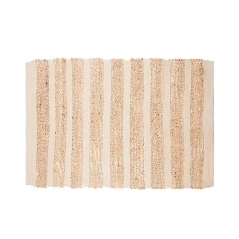 Tapete de juta étnica retangular com arranhões 60x90 cm