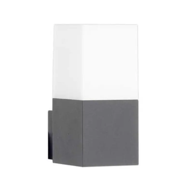 Luz de parede cinza LED IP44 ALU para bulbo e27