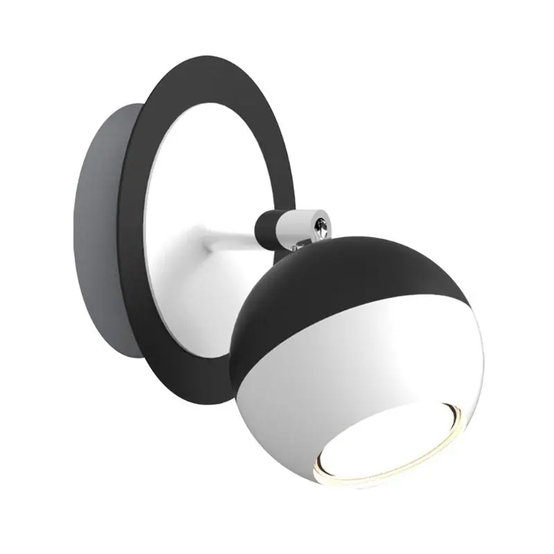 Lâmpada de parede preta e branca que pode ser projetada para Guy Bulb GU10