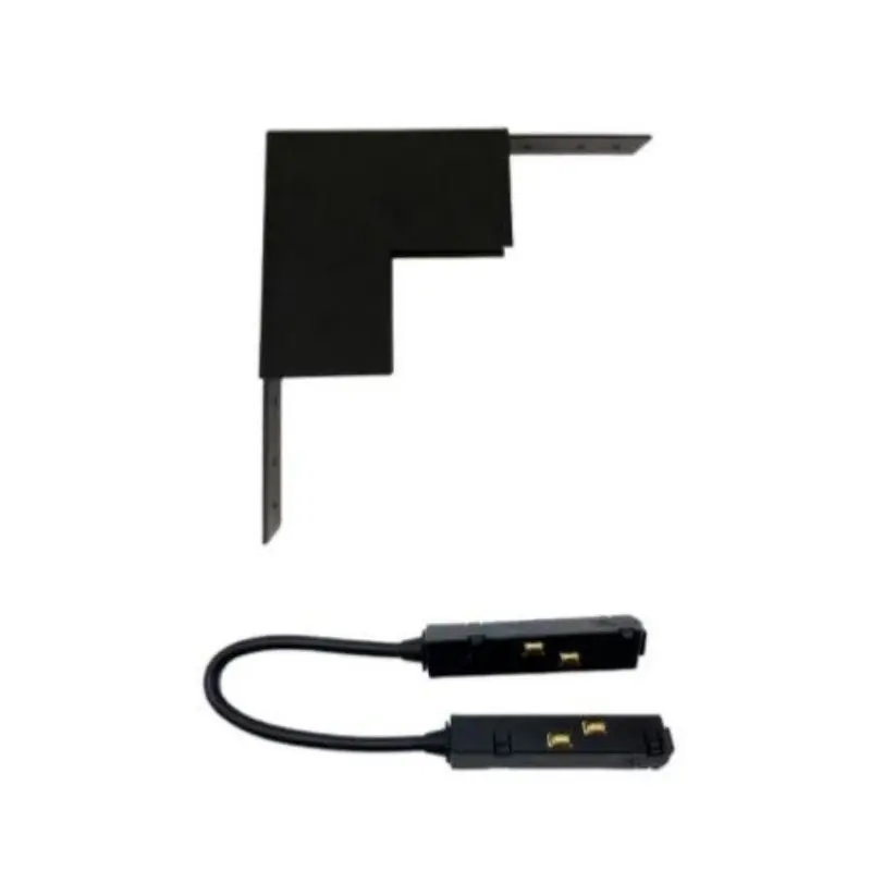Conector de ângulo de retorno para trilho magnético em projeção preta + conector flexível