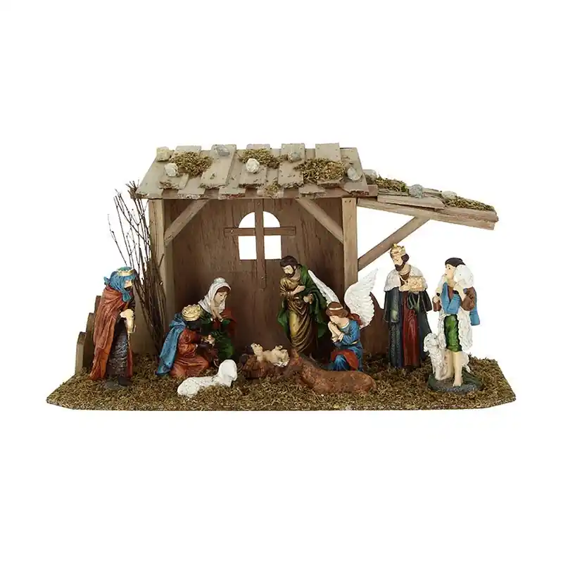 Crèche de Natal 10 Santons em Resina L.60cm