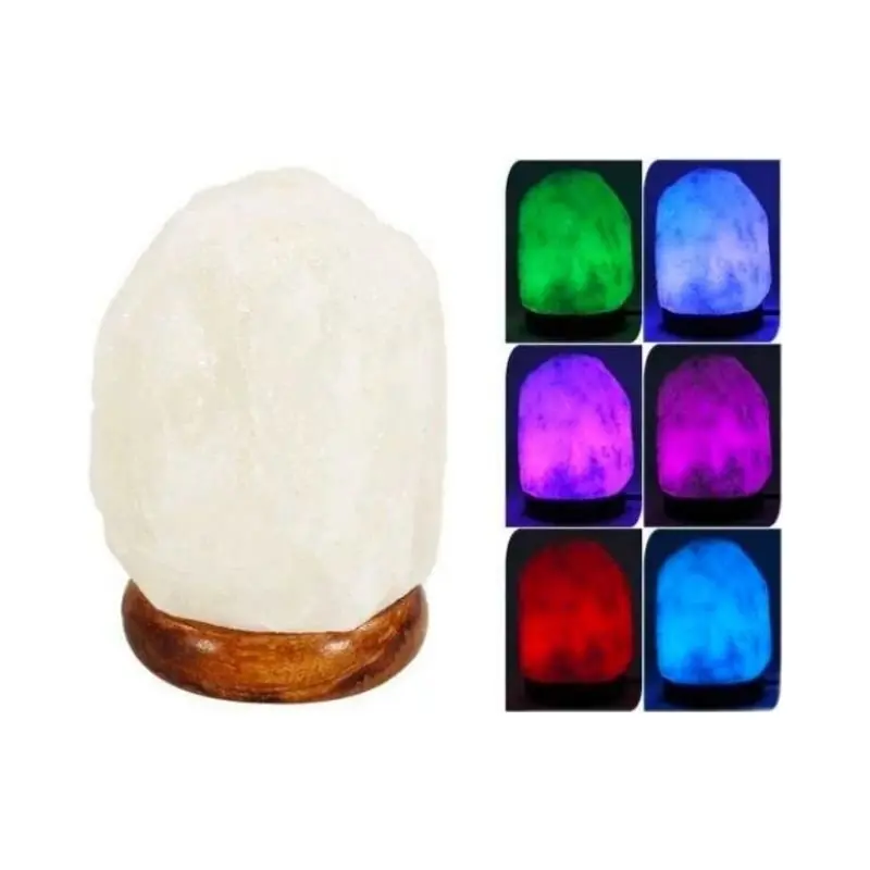 Lâmpada de sal branca 11 cm USB com LEDs multi -core