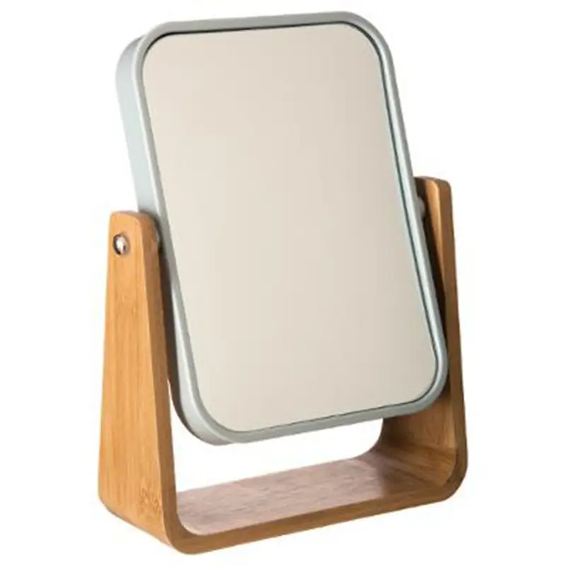 Espelho de bambu retangular 22x16cm - branco