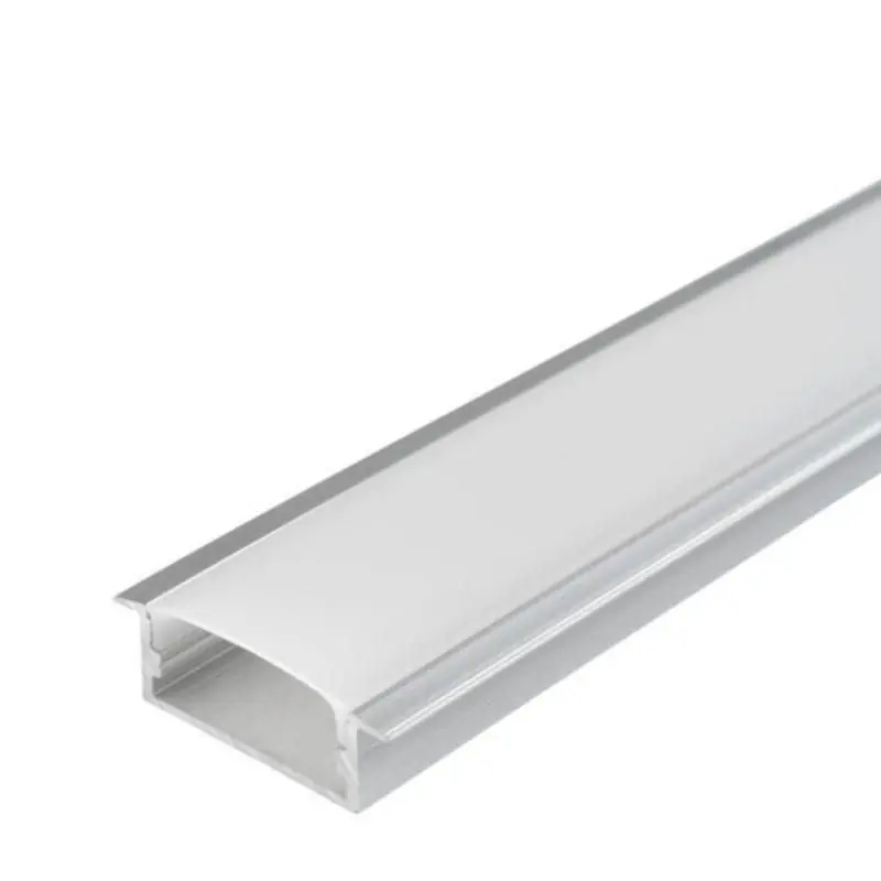 Large Build -En Aluminium Perfil 2M para fita LED - cache opaco branco