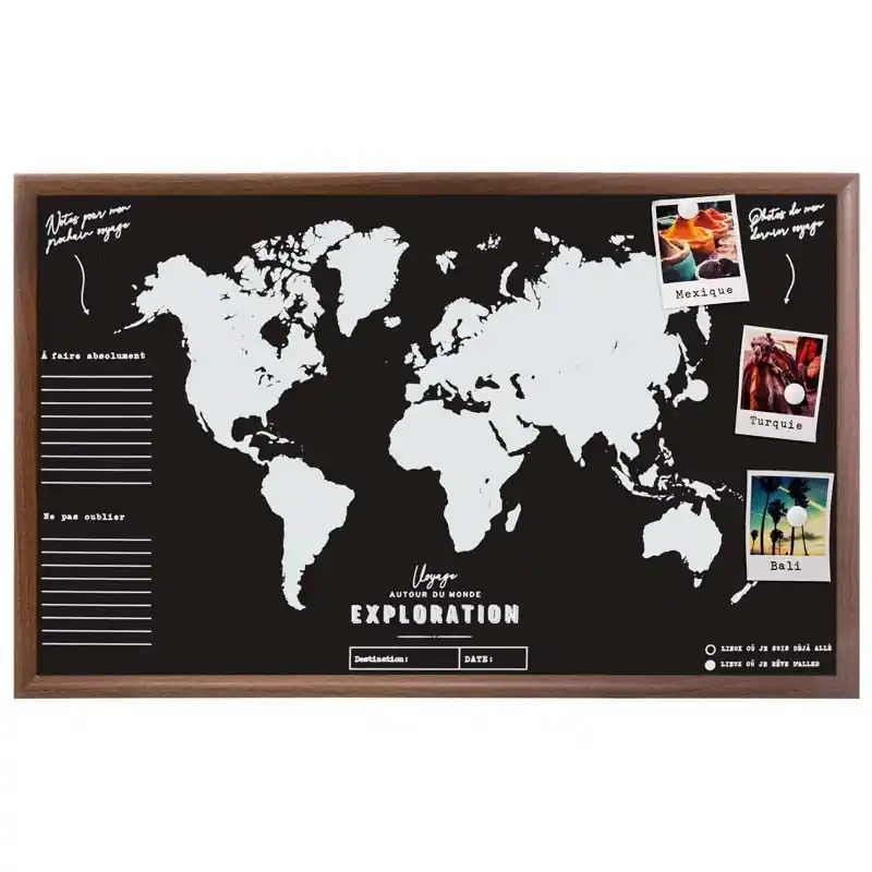 Mapa da mesa de ardósia de madeira 78x48cm de madeira 78x48cm