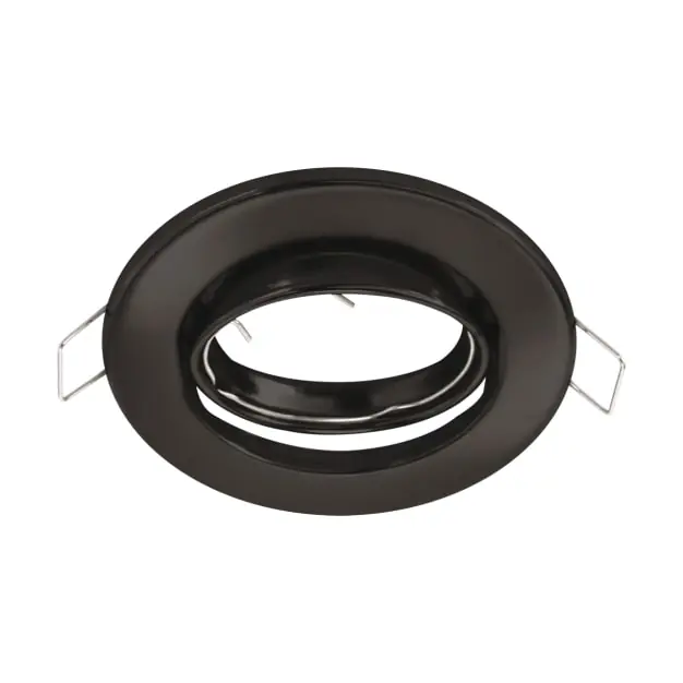 Suporte para holofote embutido LED GU10 ajustável redondo preto