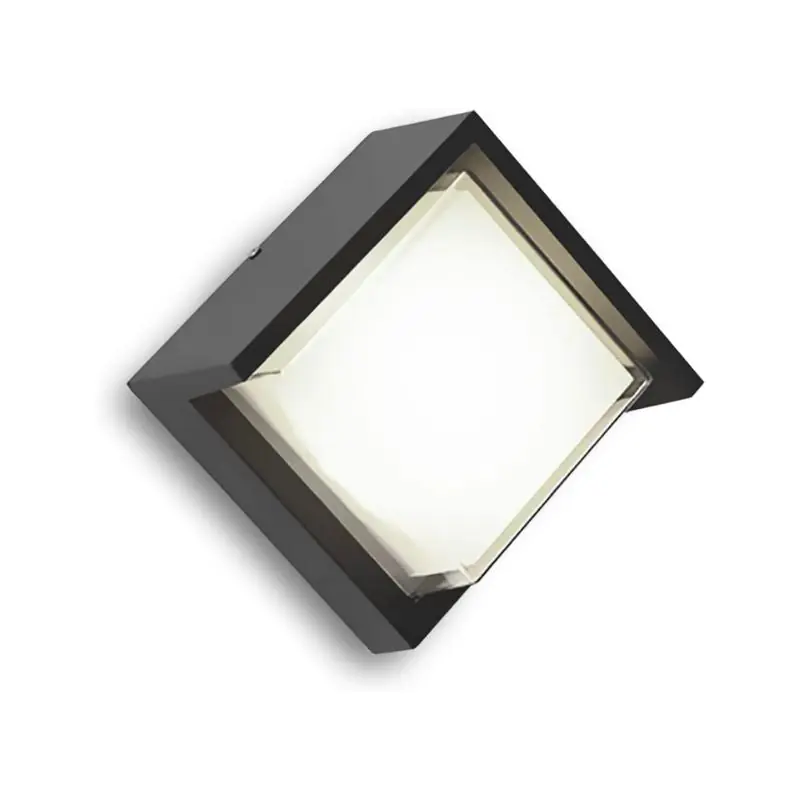 15W schwarze quadratische LED-Wandleuchte IP65 mit Abdeckung