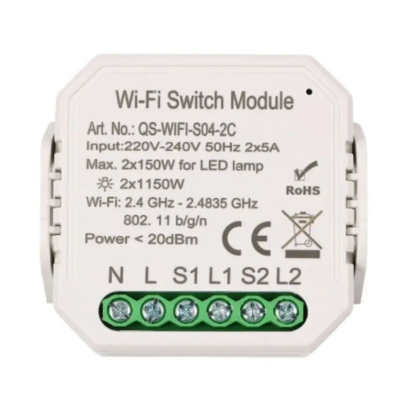 Weißes WLAN-Doppelschaltermodul