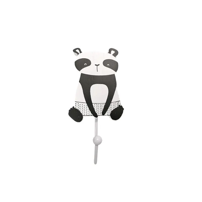 Wandgarderobe aus Holz, Panda-Kleiderhaken, 9,5 x 4,5 x 15,5 cm