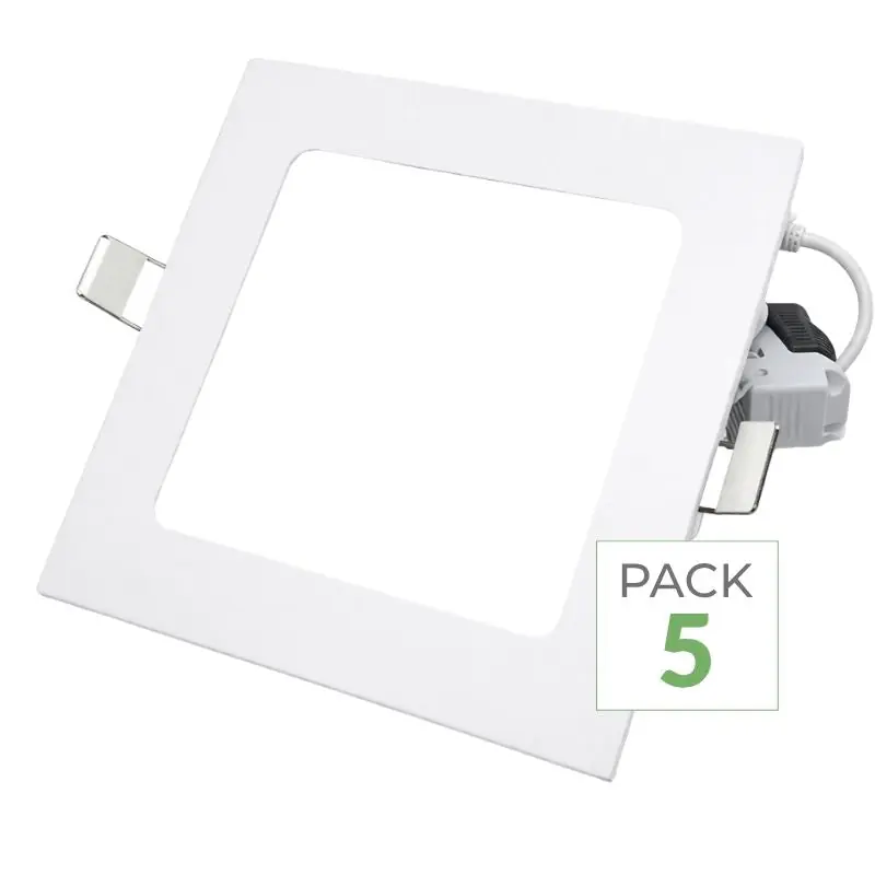 Spot LED Extra Plat Downlight Carré 6W Weiß (5er Pack)