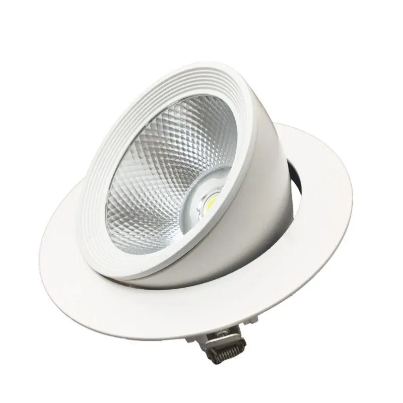 Runder LED-Einbaustrahler, verstellbar, COB, Weiß, 30 W