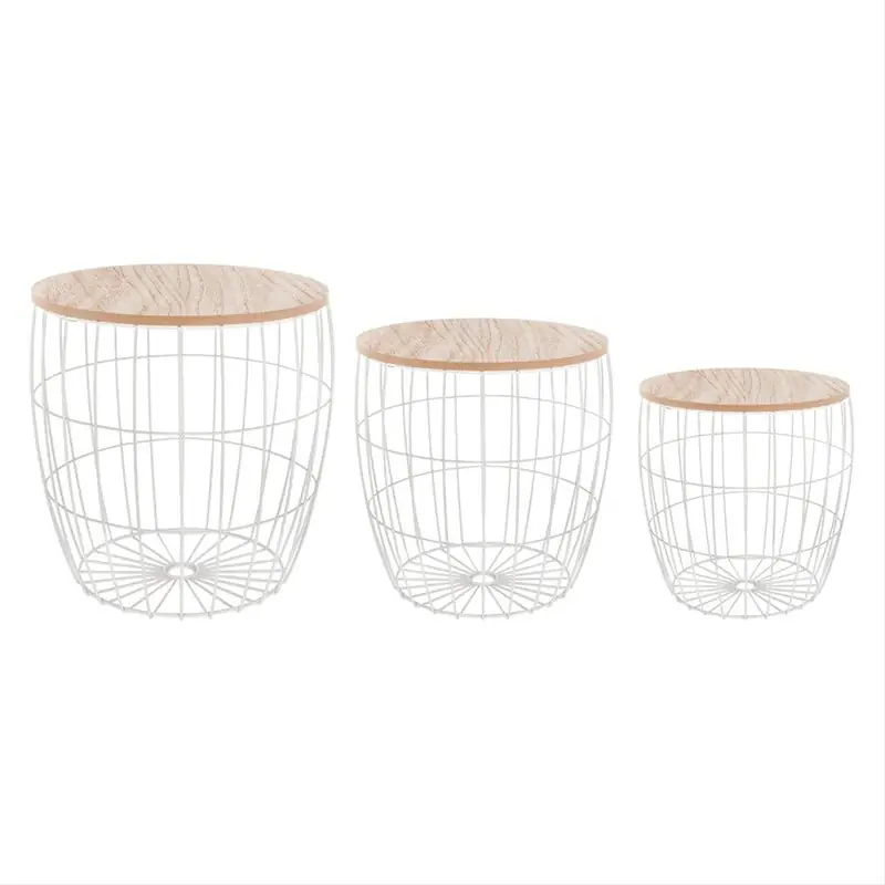 Set aus 3 geometrischen runden Sofa-Beistelltischen