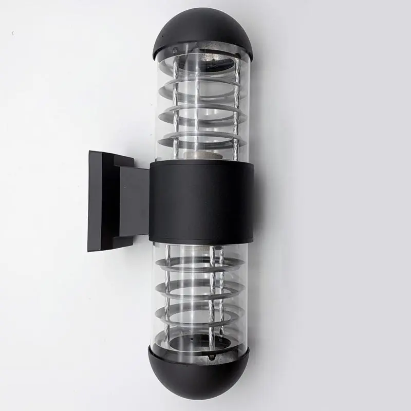 LED Wandleuchte IP44 Doppelstrahl Silber Glas E27