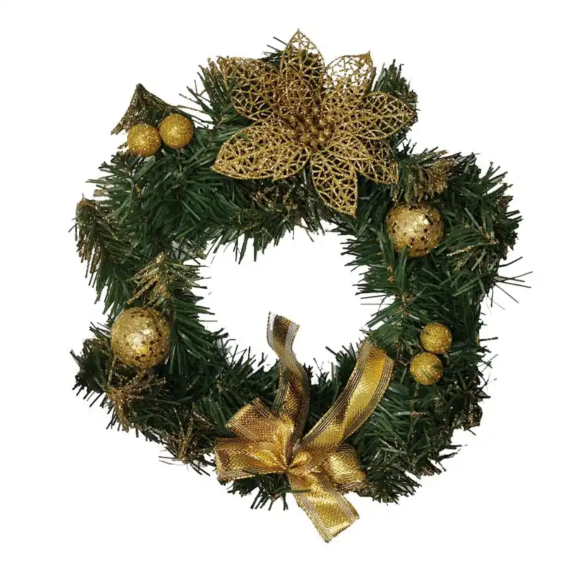 Weihnachtskranz Tür 30cm GOLD