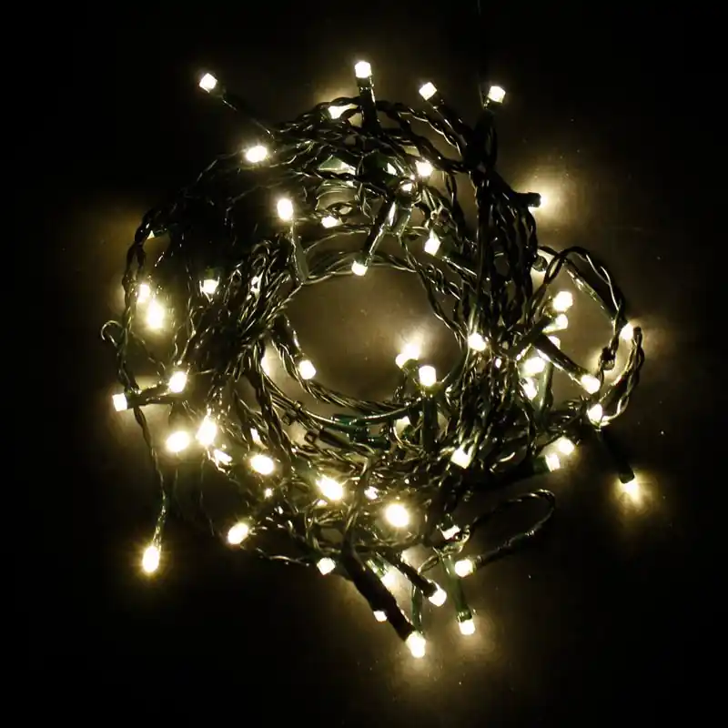 Weihnachtsbaumgirlande 1M20 80LED IP44, 8 Modi - WARMWEISS