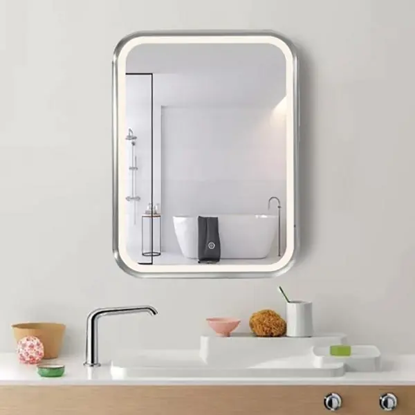 Rechteckiger LED-Spiegel 35W 60x80cm + ALU-Touch-Schalter für Badezimmer