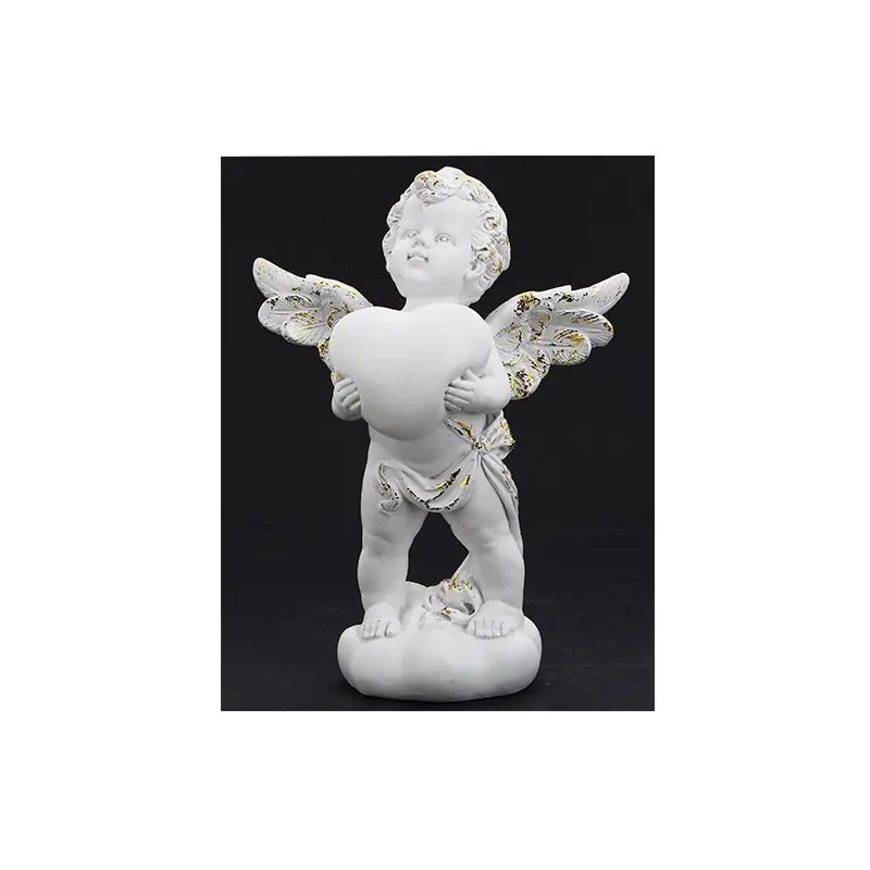 Stehende Engelsstatue aus Kunstharz, H. 18 cm