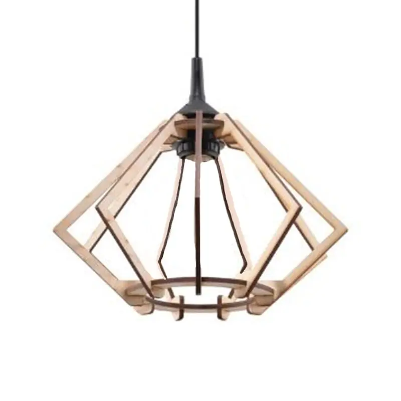 Moderne Holz-Hängelampe für E27-Glühbirne