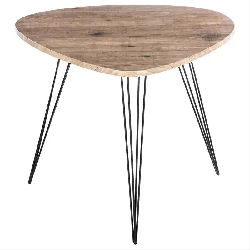 Dreieckiger Beistelltisch in Holzoptik, 69 x 54 x 60 cm
