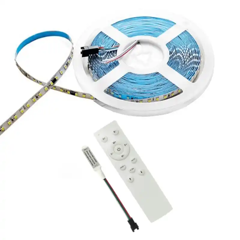 LED-Streifen 10 m, dynamischer Effekt, 120 LED\\/m, 24 V, 10 W\\/m + RF-Controller 12–24 V für LED-Streifen