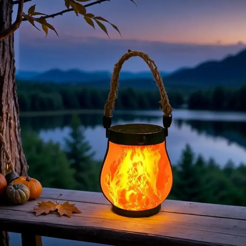Lanterne solaire flamme d’ambiance rechargeable