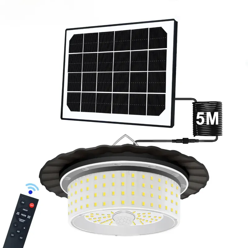 Éclairage panneau solaire déporté cylindrique télécommandé 5 m