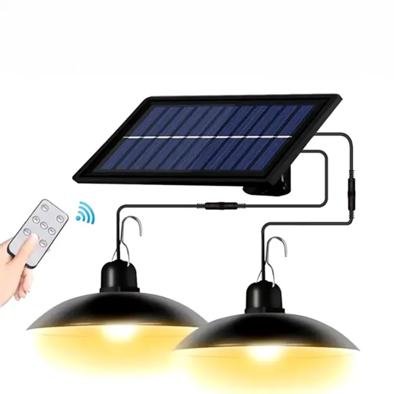 Éclairage panneau solaire déporté à suspendre avec télécommande 3 m