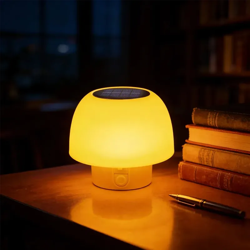 Lampe de table solaire minimaliste avec recharge USB