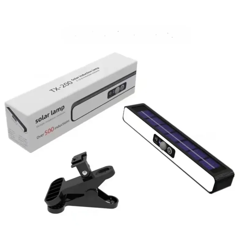 Projecteur solaire LED détecteur de mouvement barre avec clip amovible