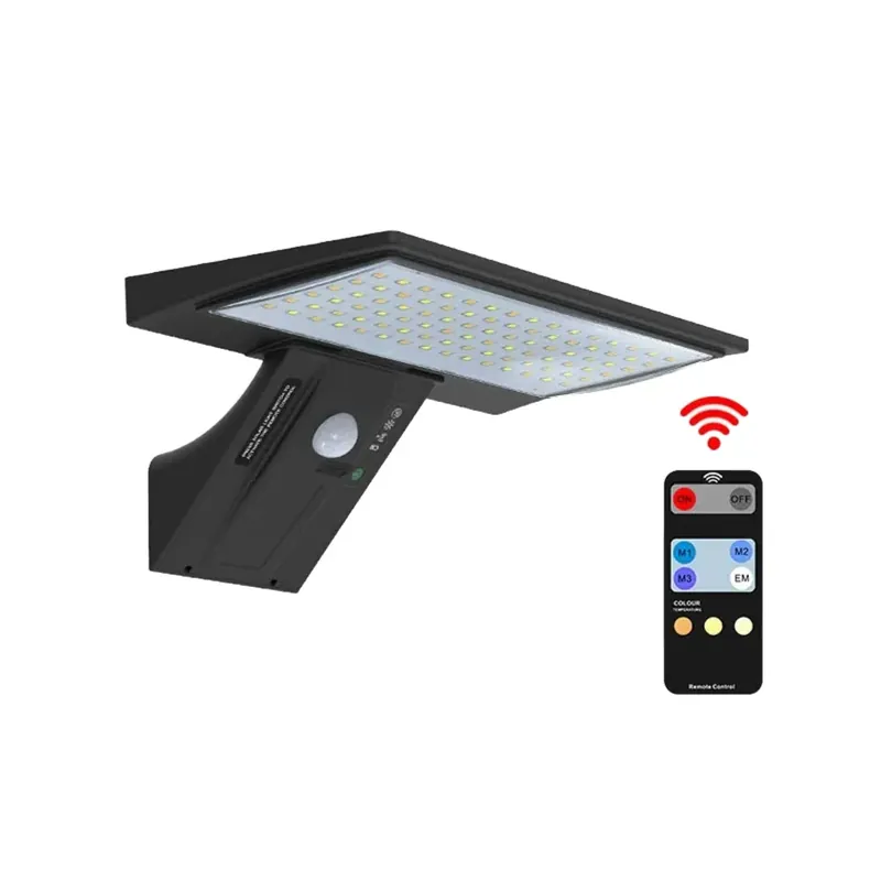 Projecteur solaire LED détecteur de mouvement large télécommandé