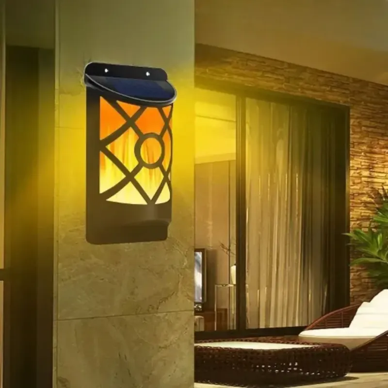 Applique solaire effet flamme
