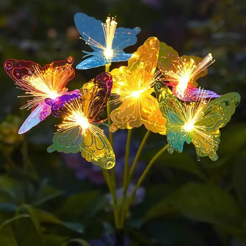 Éclairage solaire papillons lumineux féériques