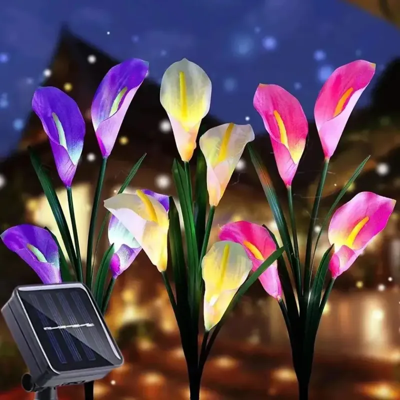 Fleur lumineuse solaire lys calla