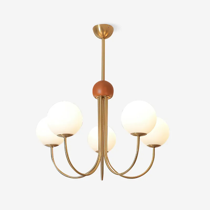 Candil Lustre moderne en laiton et verre globe