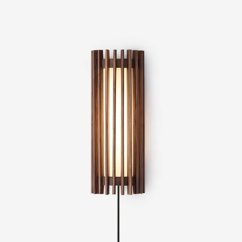 Veyno Lampe murale à lattes en bois
