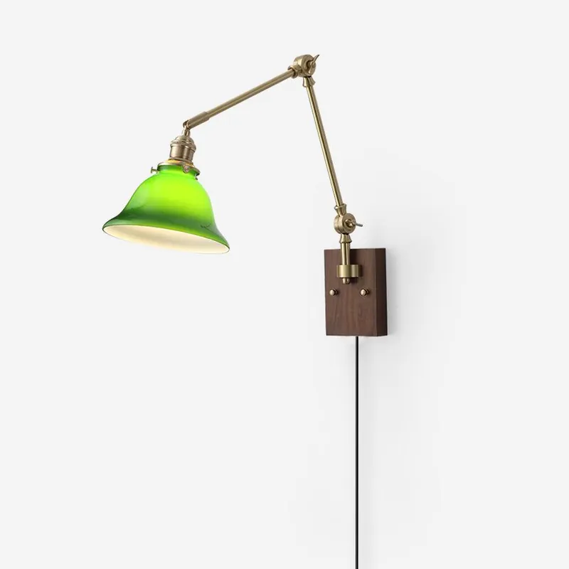 Vionde Applique murale réglable en laiton et verre vert