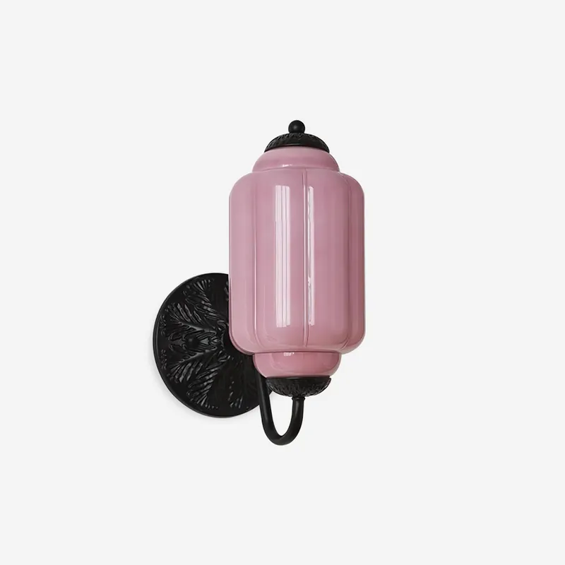 Melvane Applique murale vintage en verre rose