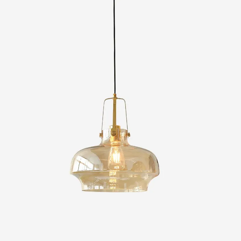 Aurelin Lampe Pendante Élégante Verre Ambre