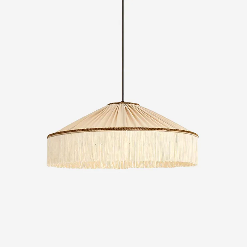 Serenya Lampe Pendante Franges Tissu Vintage