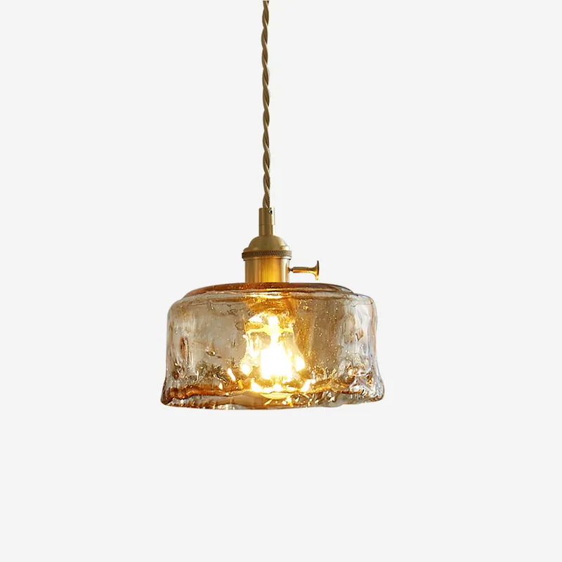 Amberlyn Lampe Pendante Verre Ambre Vintage