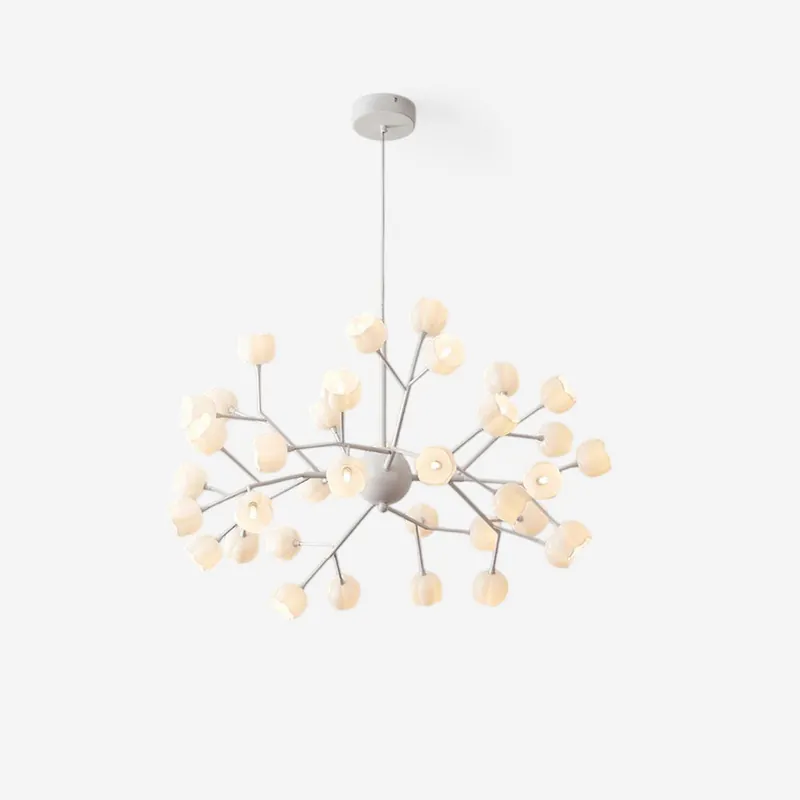 Elora Chandelier Élégant Fleurs Blanches