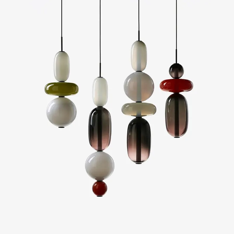Orba Lampe Pendante en Verre Cristallisé